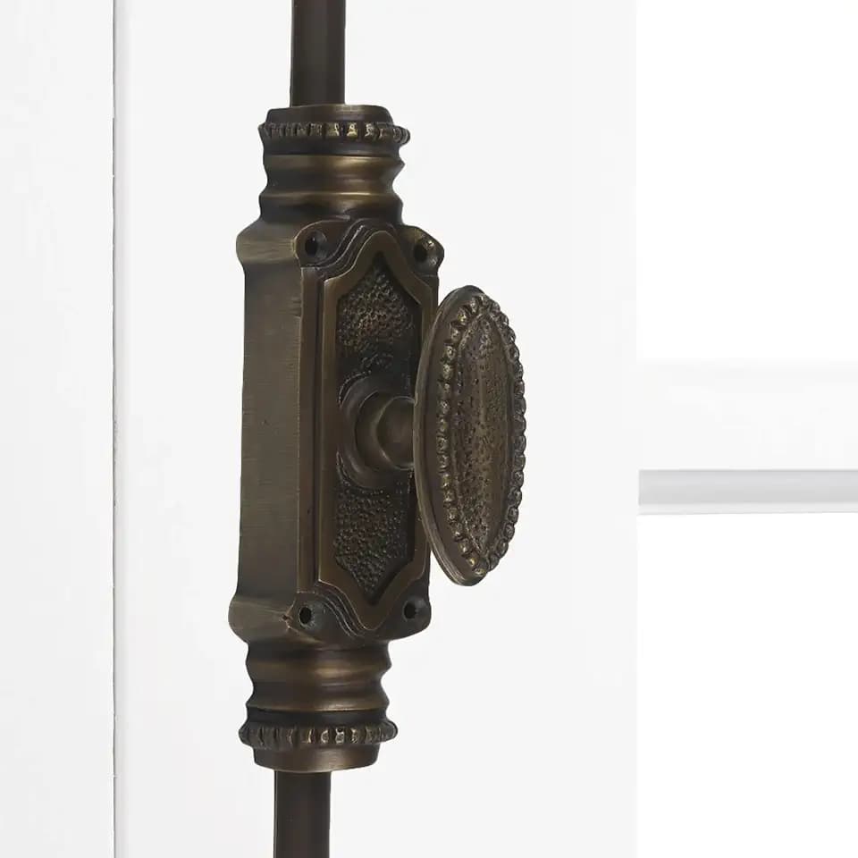 A29 Hardware Cremone Bolt, Solid Brass, Antique Brass, 9 Feet