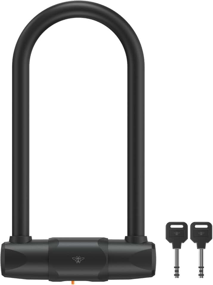 CASR Antivol U XL Fahrradschloss, Fahrradschloss hohe Sicherheit – FUB 2 & ART 4 zertifiziert, Bügelschloss E-Bike, Moto, Roller, 15mm Stahl, 1,7 kg, 23,3cm Bügel, 2 Schlüssel, Schwarz