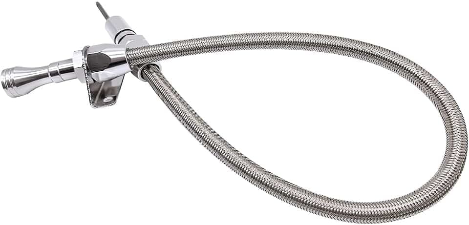 HAHAHA-8434 Compatible with Ford C6 Firewall Mounted Trans FLEXABLE Stainless Dipstick.Compatible with Ford C6 Dipstick(Silver)