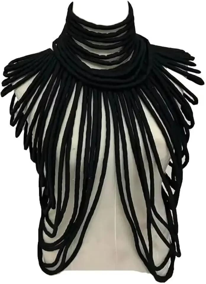 HollandaisWax Handmade Ankara Kente Necklace Women Long Multi Strand African Cotton Rope Shoulder Necklaces Body Jewelry