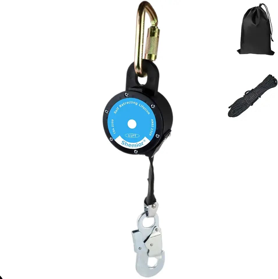 11FT Self Retracting Lifeline, Shemior Retractable Safety Lanyard, Web SRL