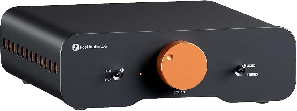 Fosi Audio ZA3 Stereo/Mono HiFi Verstärker mit TPA3255 Chips, Ausgewogenen XLR-RCA-Eingängen und 12V Trigger-In, Mini Verstärker Audio Monoblock für Desktop-Regallautsprecher und Subwoofer