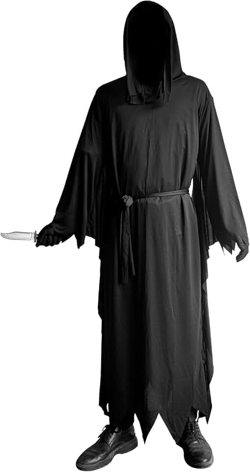 Unisex Halloween-Kostüme, Kapuzenumhang, Cosplay-Umhang, Horror-Bademantel, Kostüm, Halloween, Tunika, Kapuzenmantel