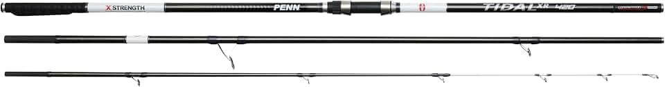 Penn Tidal XR Surfcasting-Rute mit Solider Karbonspitze vom Typ K | 30T/40T Carbon-Blank mit X-Wrap | Extreme Wurfkraft | Salzwasser-Strandangeln auf Barsche, Plattfische und Rochen | 4,20 m