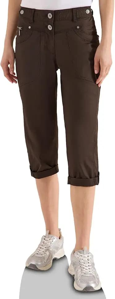 Cecil Damen Mid Waist Slim Leg Hose mit Turn-Up 3817730