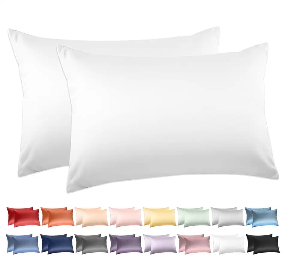 Deep Dream 100% Cotton King Size Pillow Cases Set of 2, 600 Thread Count Cotton King Pillowcases, White Pillow Cases Set of 2 with Envelop Closure, 20x36 Inches