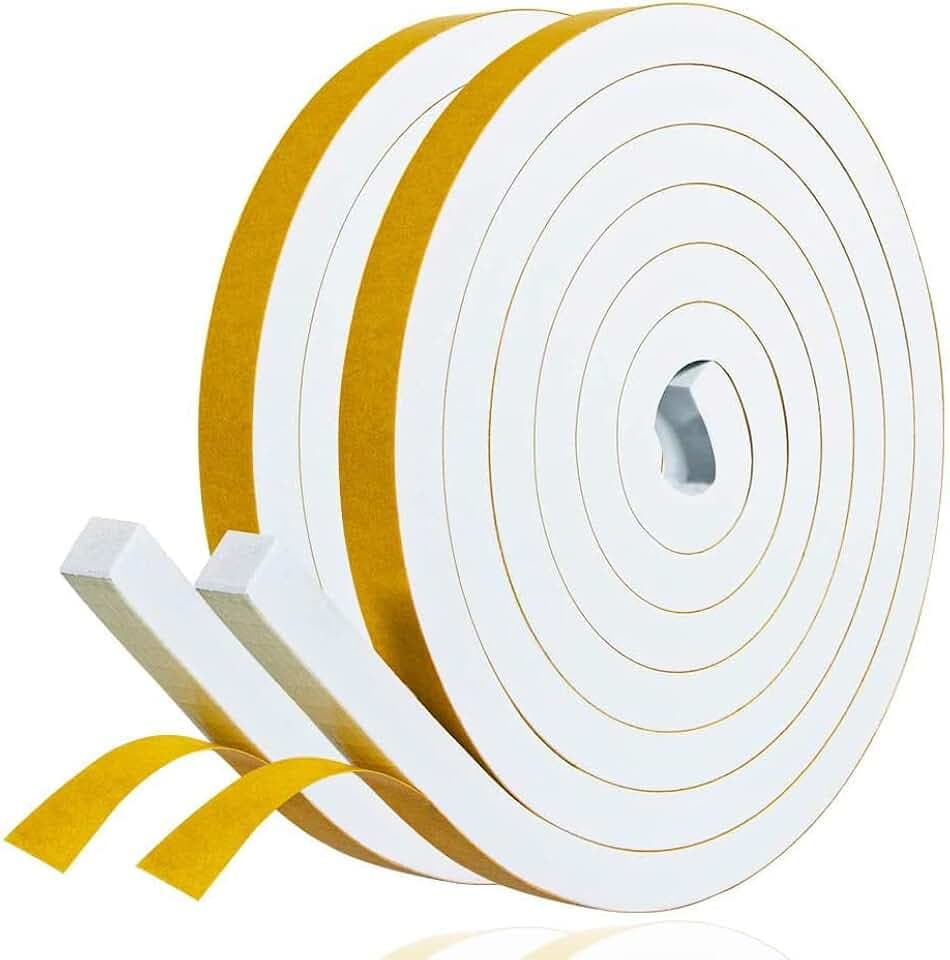 Dichtungsband Selbstklebend Fensterdichtung 12mm(B) x 10mm(D)/4m(L) Fenster Türdichtung Dichtung Schaumstoff Klebeband Schaumstoffstreifen, Gummi-Dichtungsstreifen Schalldämmung Kollision Siegel Weiß