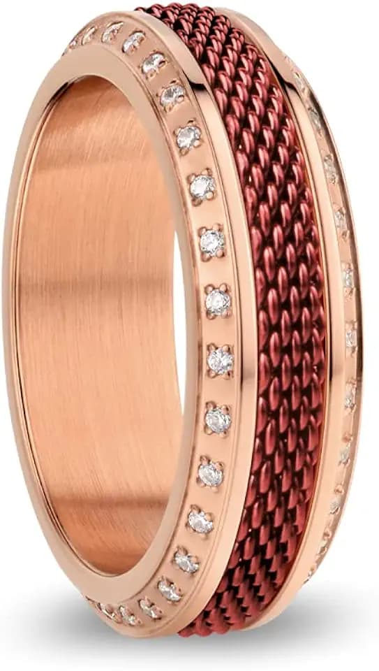 BERING Damen Ring in glänzendem roségold - Arctic Symphony Collection aus Edelstahl - Huang-He