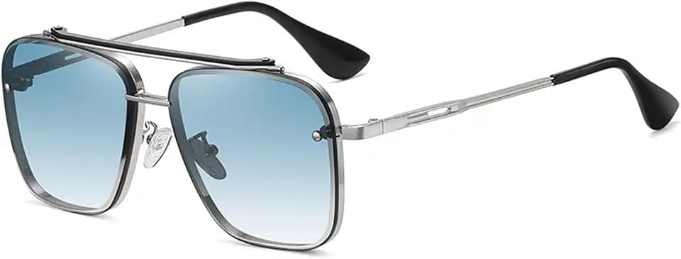 Breaksun Oversized Square Aviator Sunglasses for Men Women Fashion Metal Frame Aviator Sun Glasses Tinted Lens
