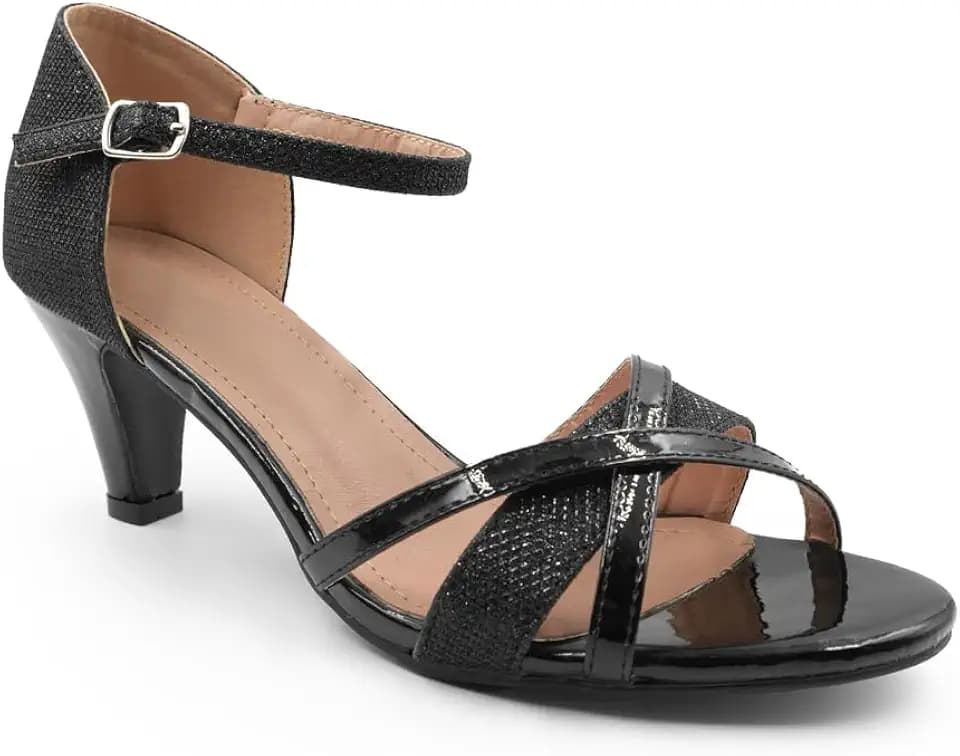Fashion Thirsty Damen Sandaletten mit mittelhohem Absatz - offener Zehenbereich
