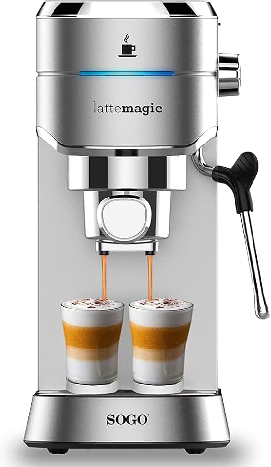 SOGO CAF-SS-7600 Espresso-Kaffeemaschine, Edelstahl, 15 bar, Behälter 1.450 W
