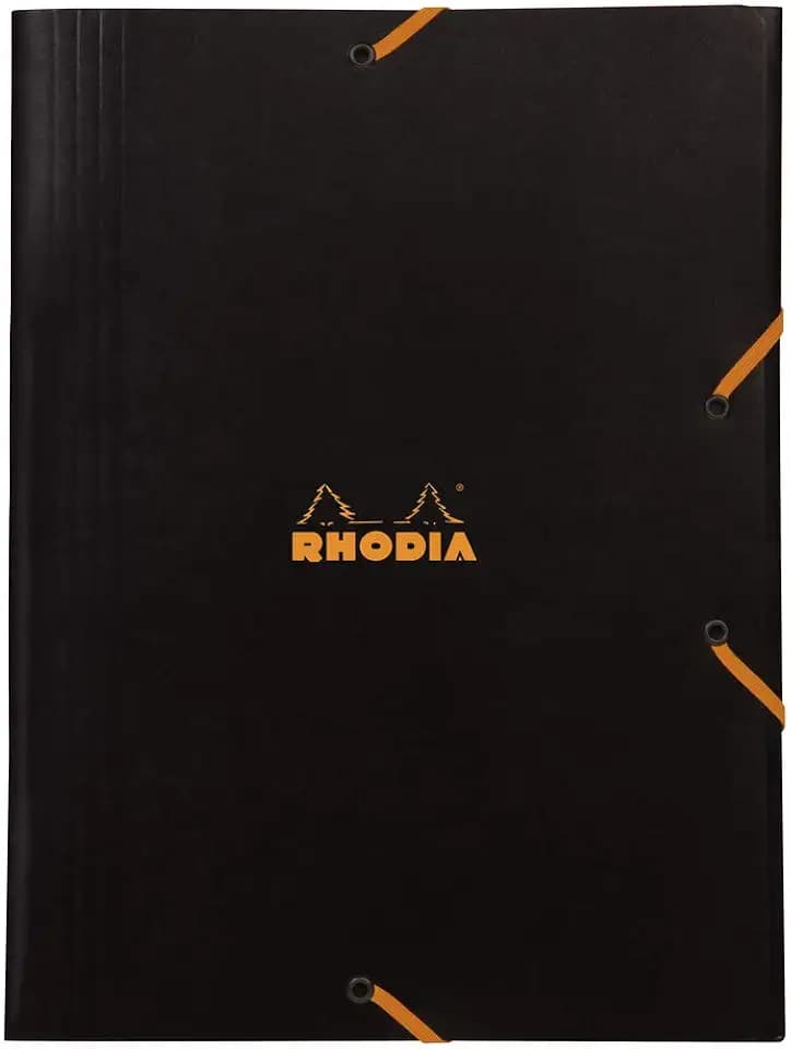 Rhodia 24329C Sammelmappe für A4 3 Klappen Gummizugverschluss Schwarz