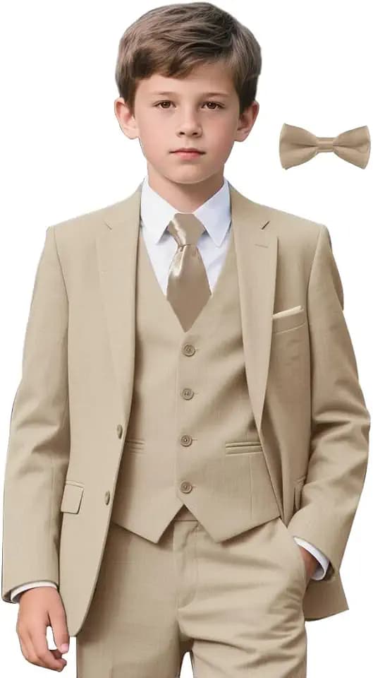 Boys Suit for Kids 6 Pieces Formal Dresswear Set for Wedding