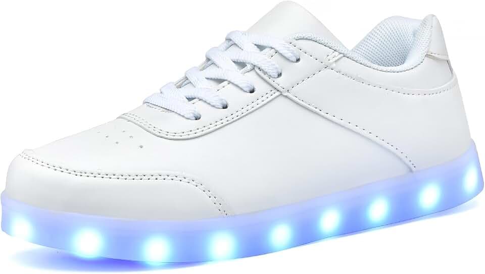 JEVRITE Unisex-Sneaker mit LED-Beleuchtung, hohe Oberseite, USB-Aufladung für Damen und Herren, Paar-Schuhe