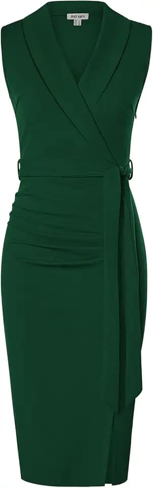 GRACE KARIN Damen Etuikleid Elegant Ärmellos Business Kleider mit Gürtel