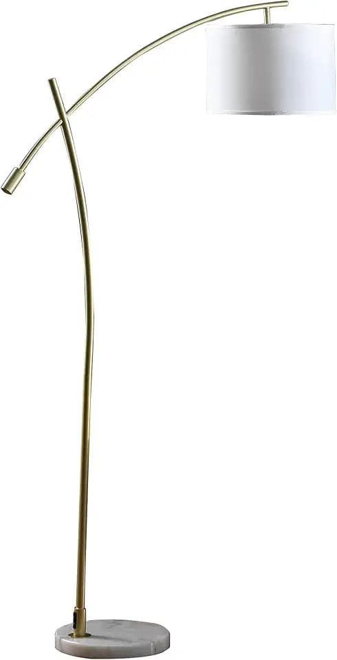 ORE HBL2778 Oscar Pendulum Style Black Metal Floor Lamp On Black Marble Base, 65"