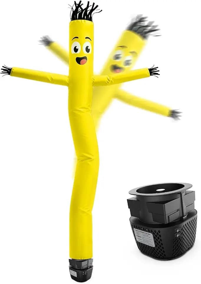 7 FT Inflatable Tube Dancing Man with Blower & Light - Yellow