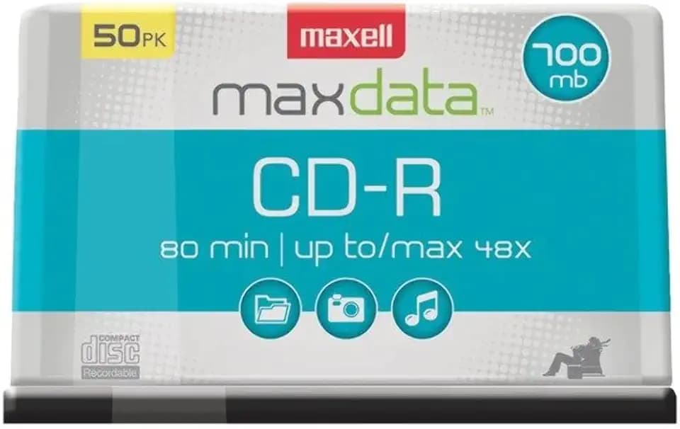 Maxell 623251/648250 700MB 80-Minute CD-Rs (50-ct Spindle),Blue
