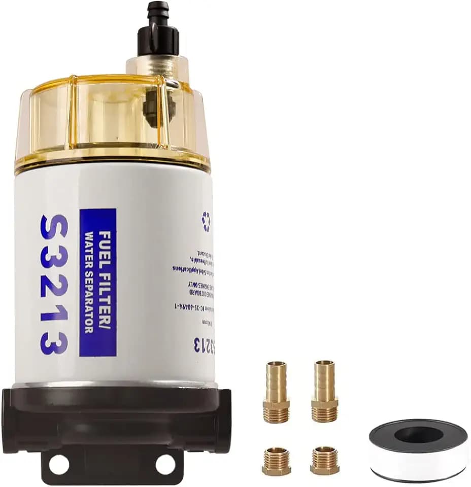 S3213 Fuel Filter Fuel Water Separator Assembly Replacement for Marine Outboard Motor Boat Replaces# 18-17928, 35-809097, 35-60494-1, S3213, 18-7932-1