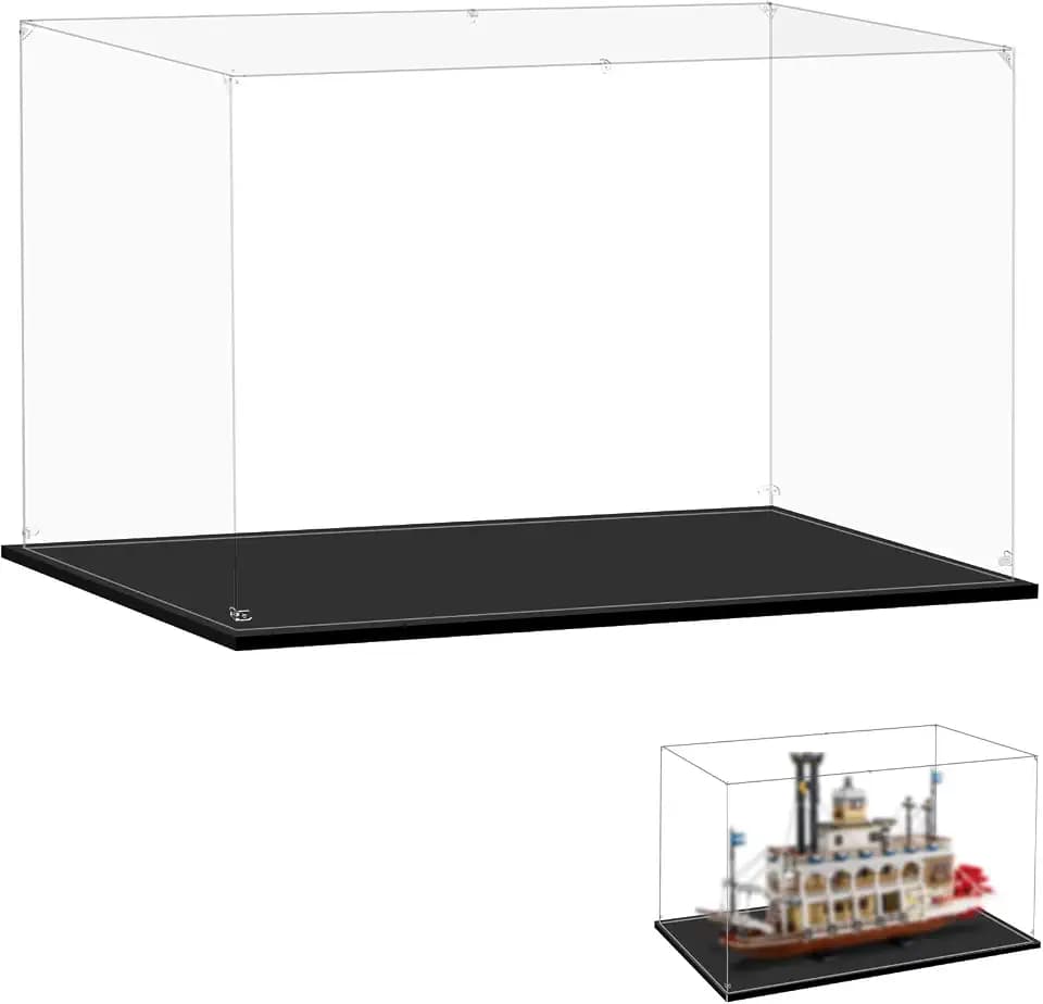 Display Case for Lego 21356 River Steamboat, 29.52x7.87x17.71inches (75x20x45cm), Protect Your Collectibles from Dust with a Clear Showcase