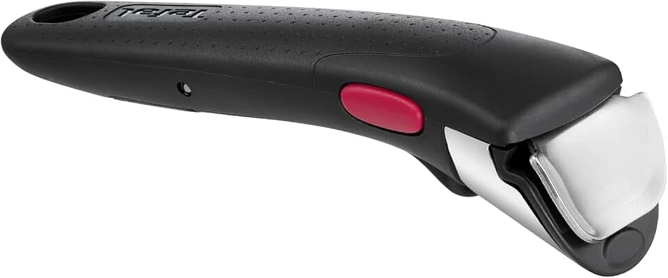 Tefal Ingenio Kunststoff-Griff, Topf und Pfannensets abnehmbarer Griff, kompatibel mit allen Ingenio Serien, einfache Handhabung dank abnehmbarem Universalgriff, schwarz/silber, L98633