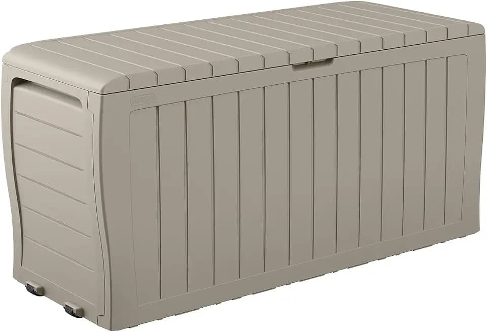Keter Marvel 71 Gal Outdoor Storage Box for Patio and Pool Accessories