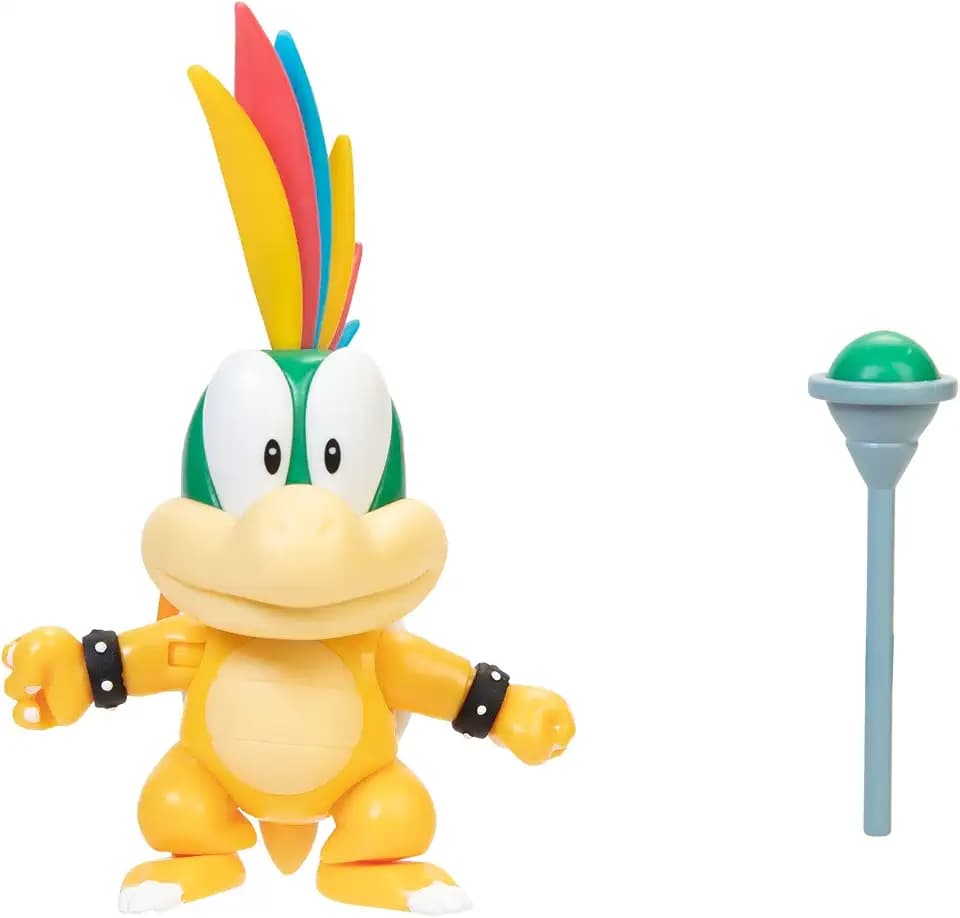 Super Mario Action Figure 4 Inch Lemmy Koopa Collectible Toy with Ball Accessory