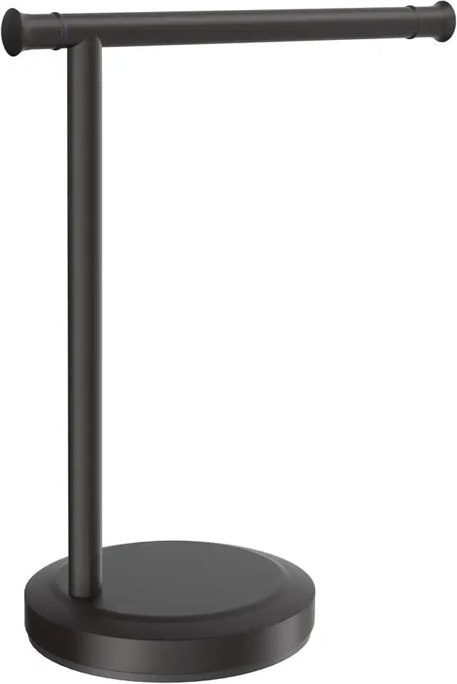 Hoimpro 13 Inch Matte Black Free Standing Towel Rack Bar, T-Shape Towel Hand Holder Hanger, Freestanding Towel Hardware for Bathroom Vanity Kitchen Countertops, Stainless Steel