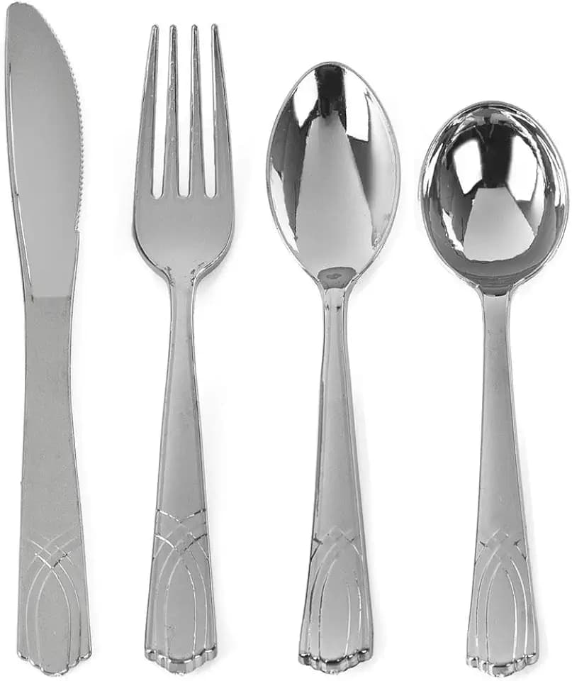 Disposable Knives - 1152 Count - Silver Plastic - for Parties, Catering and Events