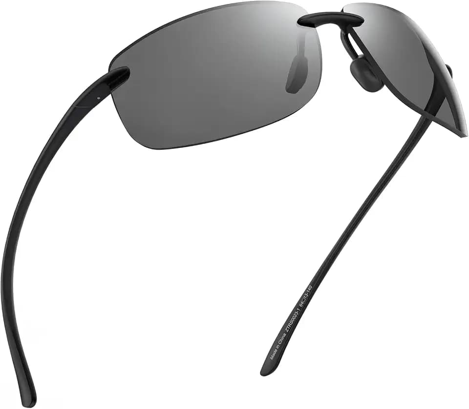 JIM HALO Sport Sonnenbrille Herren TR90 Randlos Damen für Fahren Golf