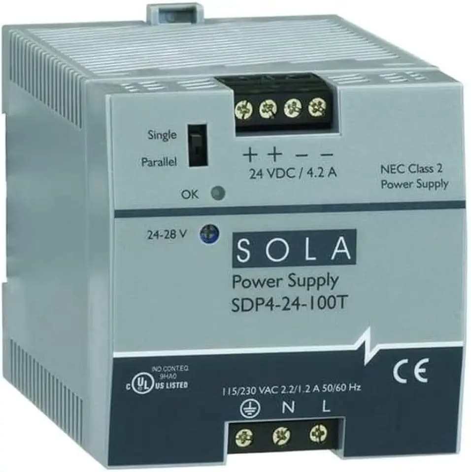 Sola/Hevi-Duty SDP4-24-100LT DC Power Supply, 24-28 VDC, 3.8 Amp, 60 Hz