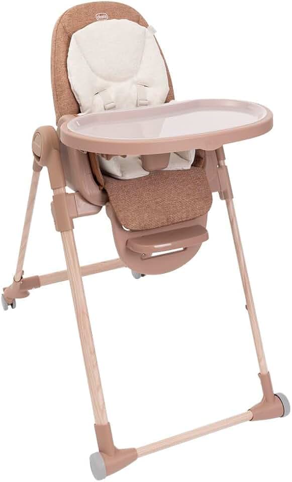 Chicco Polly Armonia Kinderhochstuhl für Babys von Geburt bis 40 kg, 9 Höhenstufen, foldable, klappbar, verstellbarer Fußstütze, Hochstuhl 3in1, Kompakt verstaubar, 4 Räder,mit neugeborenaufsatz