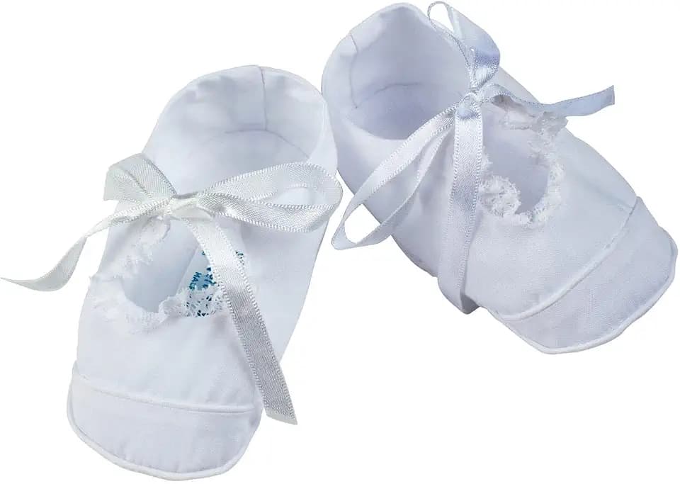 Feltman Brothers White Lace Trimmed Baby Girl Booties, 0-9m (6/9 Months)