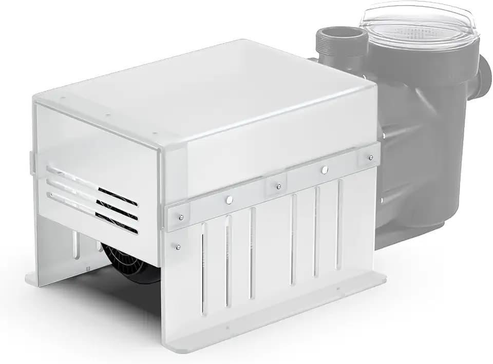 Salcod Pool Pump Cover for Outside Units, UV-Resistant ABS, White