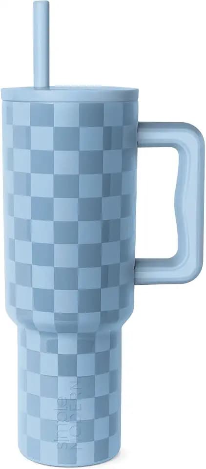 Simple Modern 40oz Leak-Proof Ceramic Lined Tumbler with Handle | Checkered