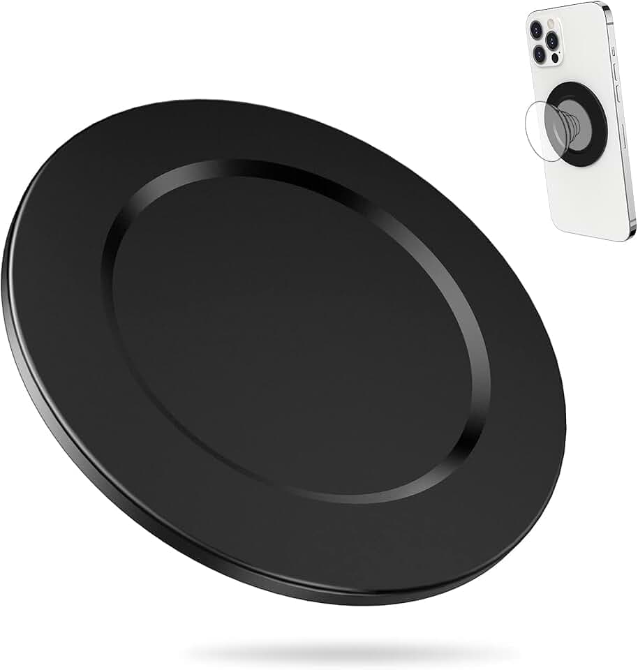 IGEREVI Kompatibel mit iPhone 13 / iPhone 12 Mag Safe P-Socket, Halter Abnehmbar und drahtlos Aufladen Kompatibel【Nur Basis】. Entworfen für P-Steckdose, Telefonringhalter, Schwarz