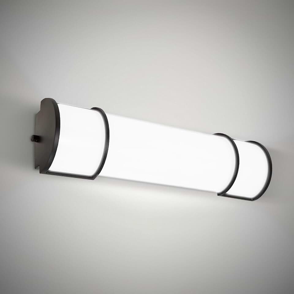 ASD LED 24" Vanity Flush Mount Light Fixture, Linear Bathroom Lighting Bar | 3CCT, Dimmable, Energy Star, ETL Listed | 25W 1950LM 3000-5000K 120V | Long Tube Bath Wall Sconce Over Mirror | Black