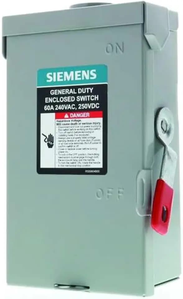 Siemens GNF322RA 60-Amp, 3-Pole, 240V General Duty Compact Series Safety Switch, Non-Fusible, Outdoor