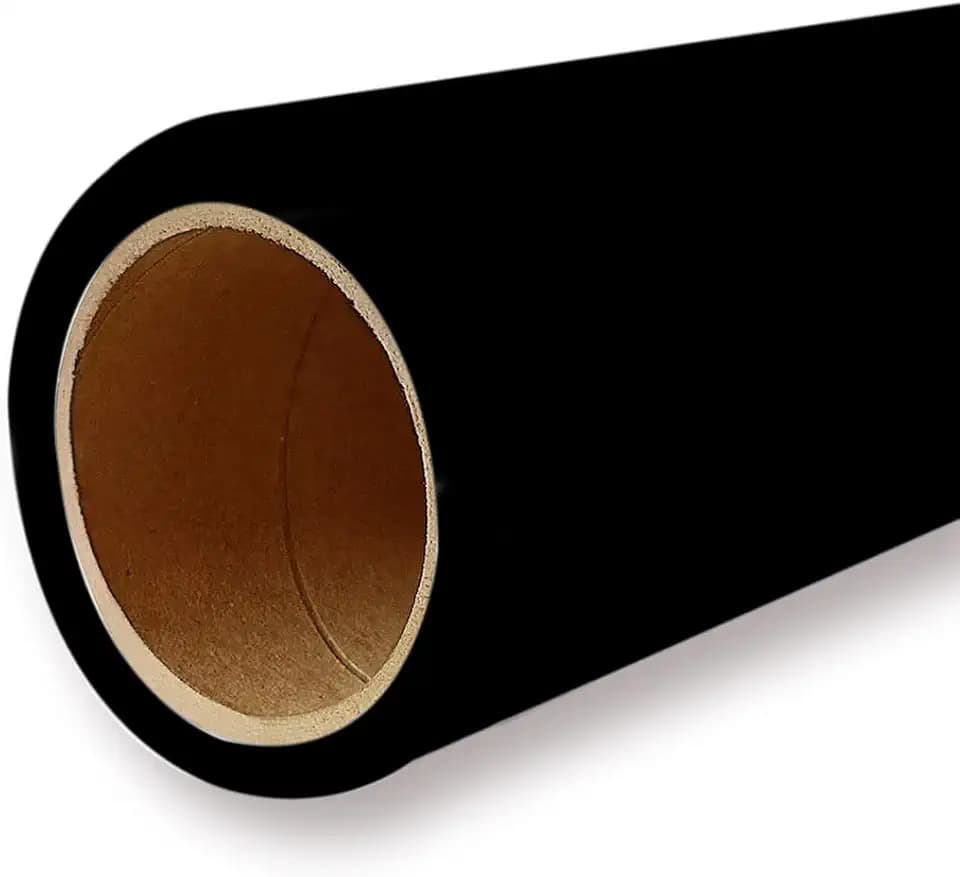 Yizhily Seamless Photo Photography Background Paper Backdrop for Photoshoot, Videos, YouTube, Livestream, 107" x36', Ultra Black