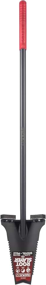 Root Slayer RS241 Long Handle Steel Garden Shovel, Black