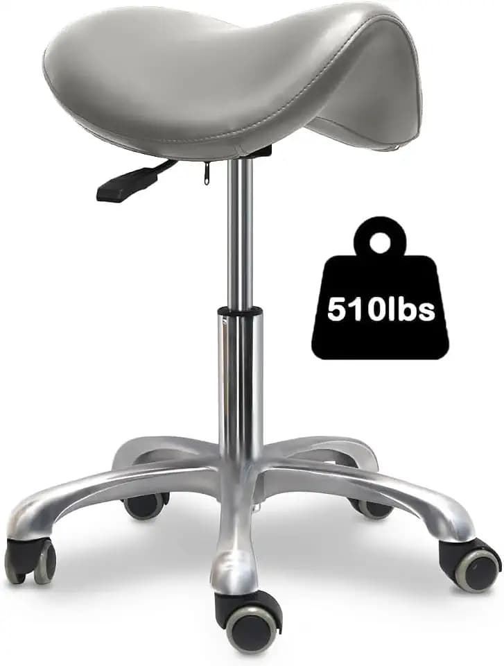 Ergonomic Saddle Chair,Heavy-Duty Rolling Stool with Wheels