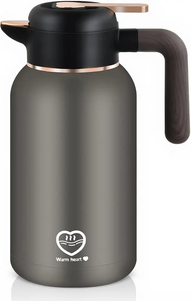 2L Thermoskanne, Kaffeekanne, 24h Heiß, 304 Edelstahl, Ergonomischer Griff, Kaffeekanne Thermo, Isolierkanne Ideal für Kaffee oder Teekanne