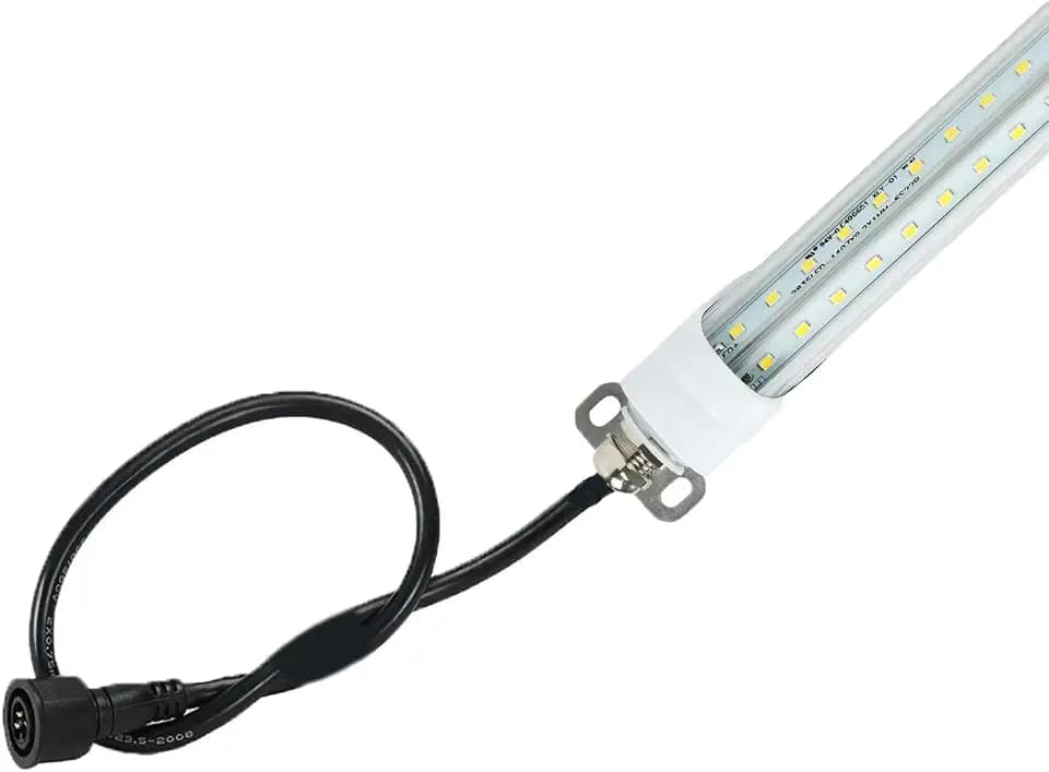4FT T8 LED Refrigerator Tube Light 18W 2520Lm, 5000K Daylight White Non-Dimmable LED Cooler or Freezer Lights Clear Lens for Fridge, Supermarkets Freezer, Black Wire, UL Listed, 1 Pack