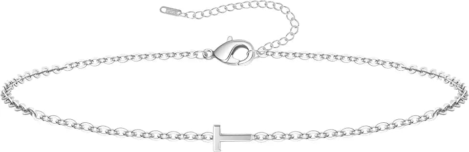 Armband Damen Gold Silber - 18K Gold/Weißgold Vergoldete Initialen Armband mit Buchstaben Armbänder Personalisiert Geschenke Modeschmuck für Frauen Teenager Mädchen