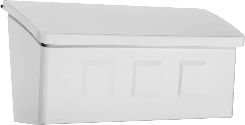 Architectural Mailboxes Wayland Steel Wall Mount Mailbox, White, Small