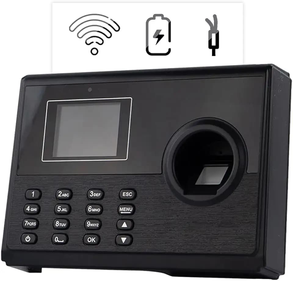 HDWR TimeLok-400NWEPBI, Zeiterfassungsgerät, LAN + WiFi, Zusatzbatterie, Wiegand IC, Fingerprint, RFID-Karten-/Rollenverifikation, 125 kHz und 13,56 MHz, bis zu 3.000 Mitarbeiter