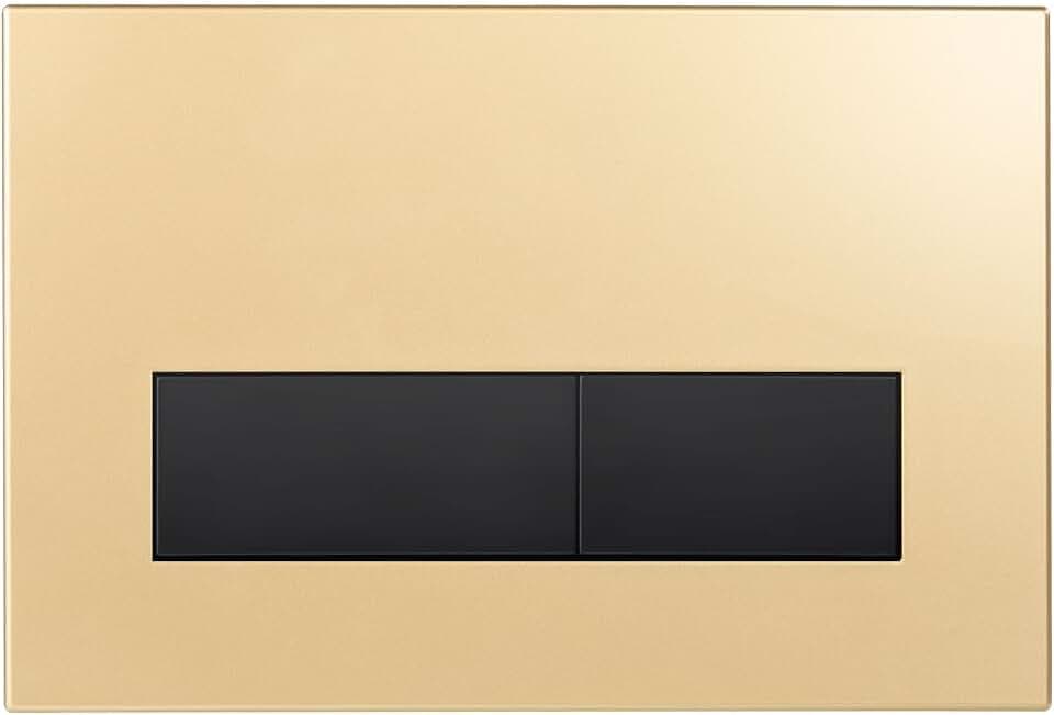 WC Drückerplatte, kompatibel mit Geberit Sigma, UP300 & UP320 Serien Betätigungsplatten, mit Doppelspülung, ausgestattet mit Spülhebel-Set (Matt Gold & Matt Schwarz Knopf)