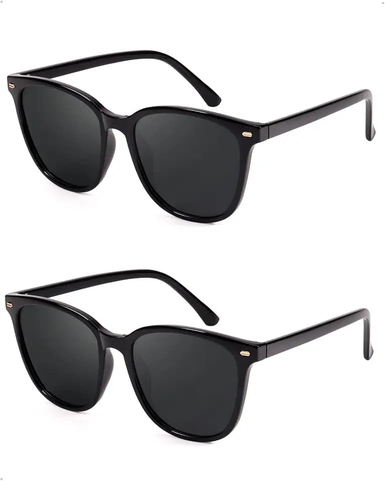FIMILU 2 Packs Sunglasses for Women Polarized UV400 Protection Lens Big Frame Fashion Glasses Trendy Stylish Shade