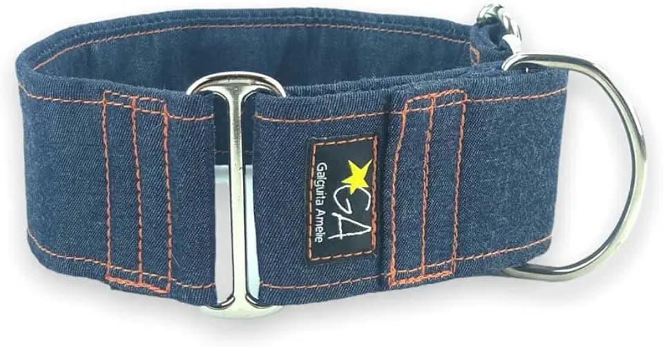 Galguita Amelie Martingale Hundehalsband, Jeans (3S)