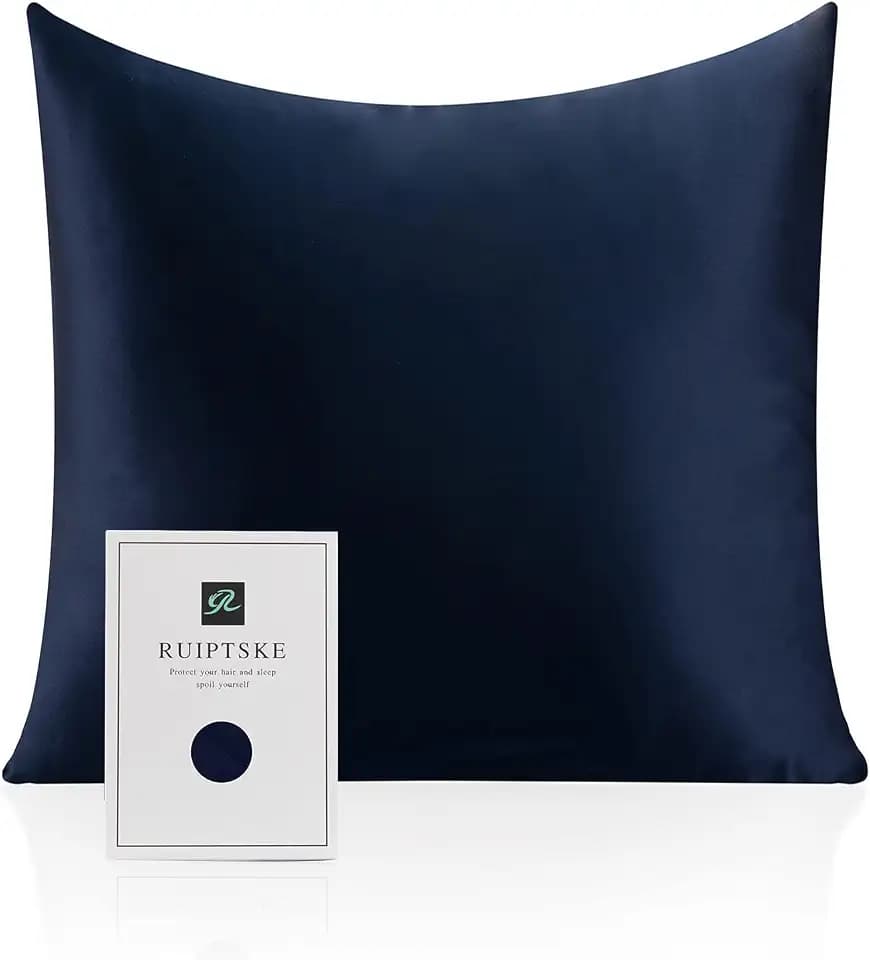 Kissenbezug aus Seide, 100% Seide, 22 Momme, Öko-TEX®-Zertifiziert, Vorteile für Haar und Haut, Anti-Aging, Anti-Staubmilben (65 x 65 cm, blau)